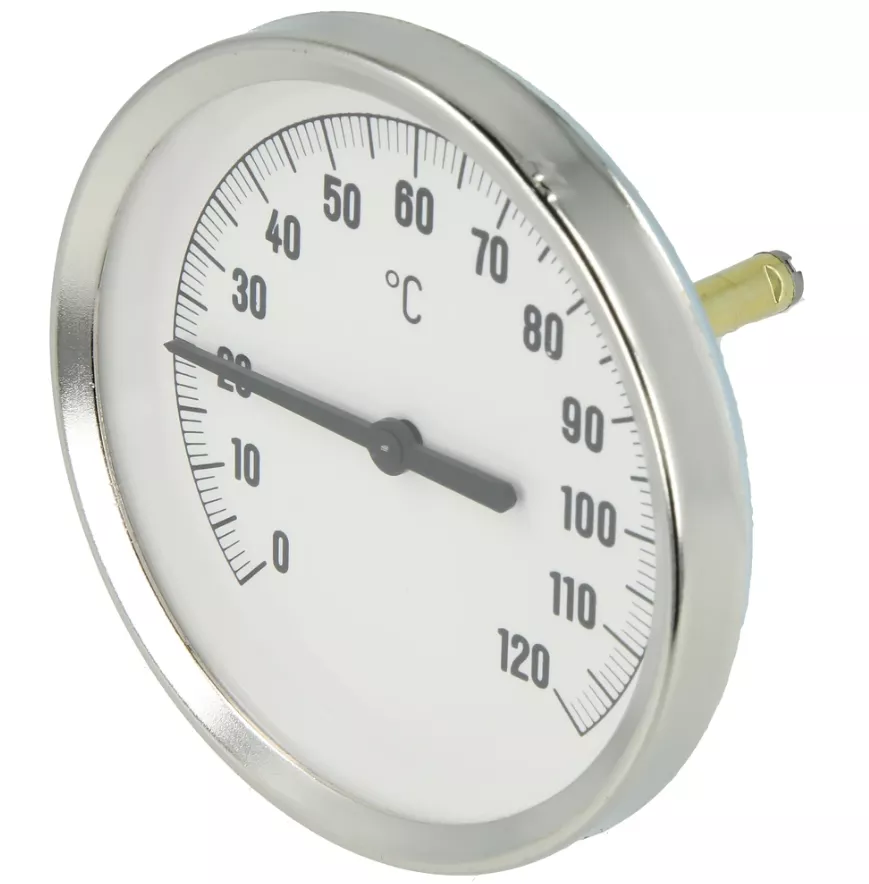 Thermometer Ø 80 mm Bimetall 0 - 120 °C 50 mm Hülse Ø 6 mm