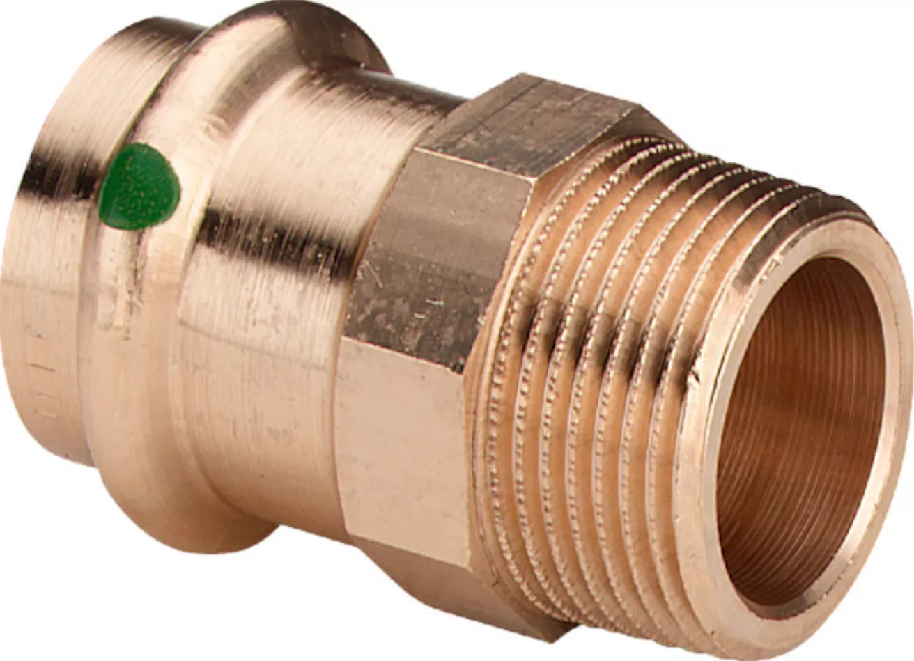 Viega Übergangsstück Sanpress/Profipress 22mm x 3/4"AG, Rotguss,m.Pressanschluss | 104306