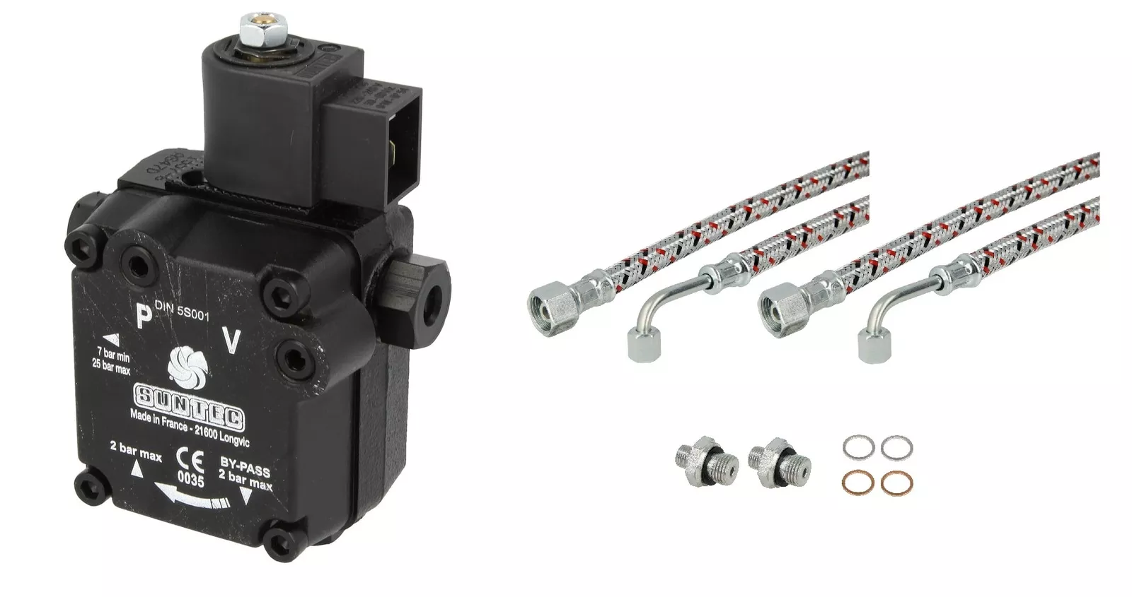 Suntec Ölpumpe AS47D1557 6P 0700 inkl. Ölschlauch-Set für Giersch R1 Ölbrenner
