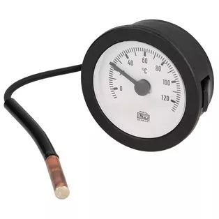 Thermometer 0 - 120°C Fernthermometer rund mit Ø 57,5 mm Kabellänge 1500 mm
