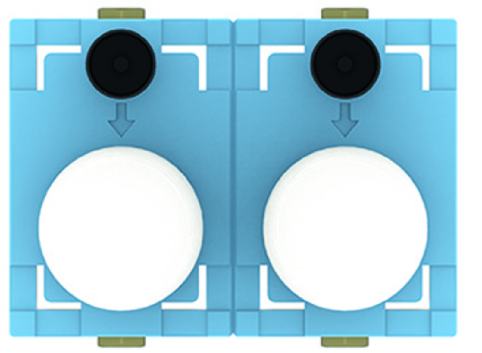TRINNITY Montageblock Wasserzaehler DUO Messing, G2" KOAX, 3/4" | TRWZBDKO34MS