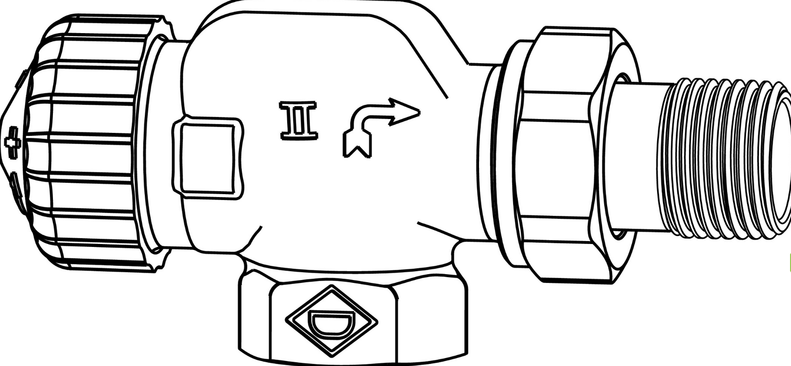 Heimeier Ventilunterteil V-exact II Axialform DN 15 | HTVA215