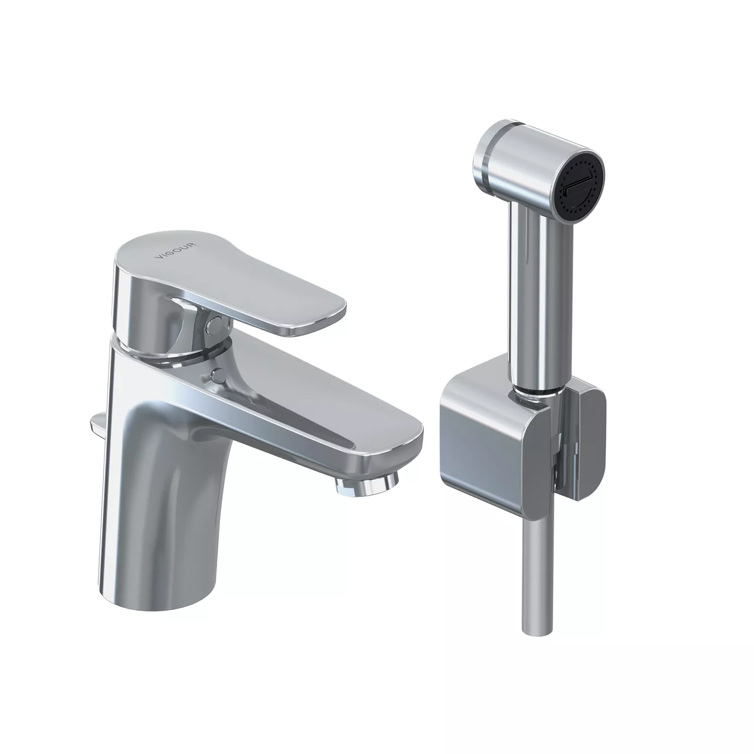 VIGOUR Einhand-WT-Batterie derby V3 m.seitl.HB Schl.160cm m. Ablaufg.verchr. | DEHB