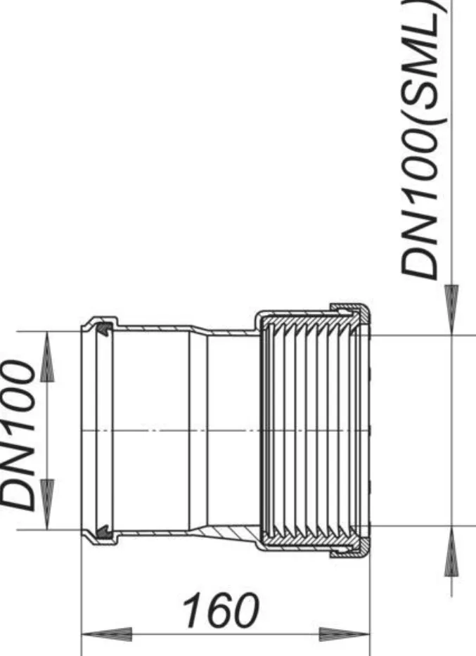 Dallmer HT/SML-Rohrverbinder DN 100/ 100 SML |  880062