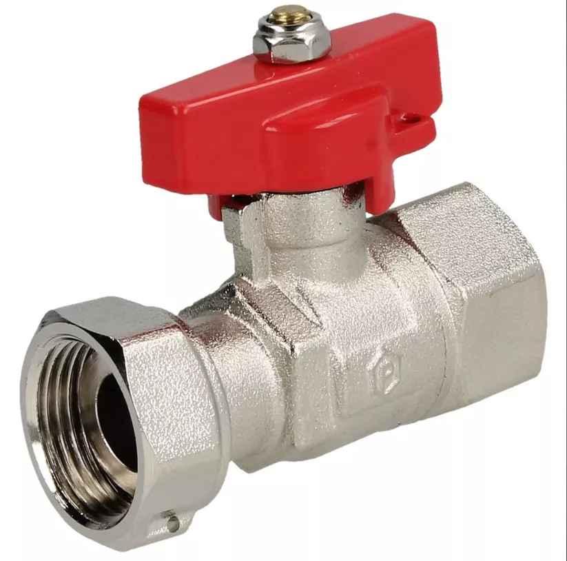 Messing Kugelhahn 3/4" x 3/4" IG/ÜWM mit Flügelgriff rot