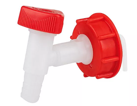Hünersdorff Ablasshahn Kunststoff weiß/rot für 25 Liter Kanister 
