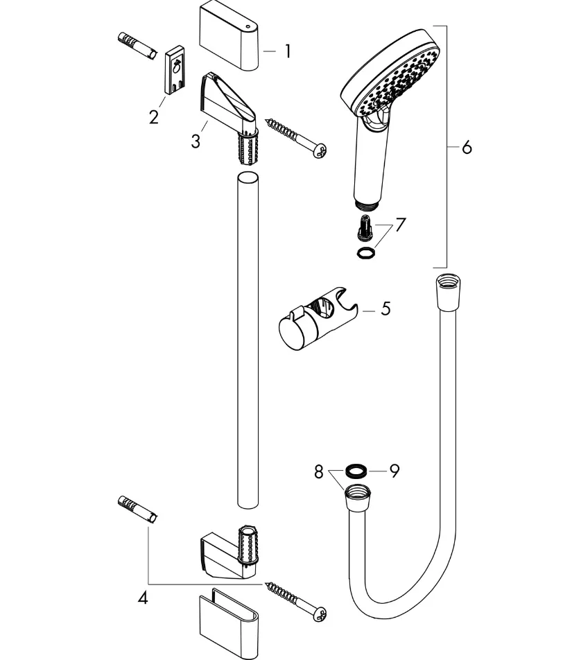 Hansgrohe Brausenset Crometta Vario/Unica 650mm weiss/chrom | 26532400