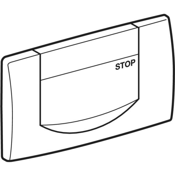 GEBERIT 200F Drückerplatte Weiß, Spül-Stopp, für UP-SPK | 115.222.11.1
