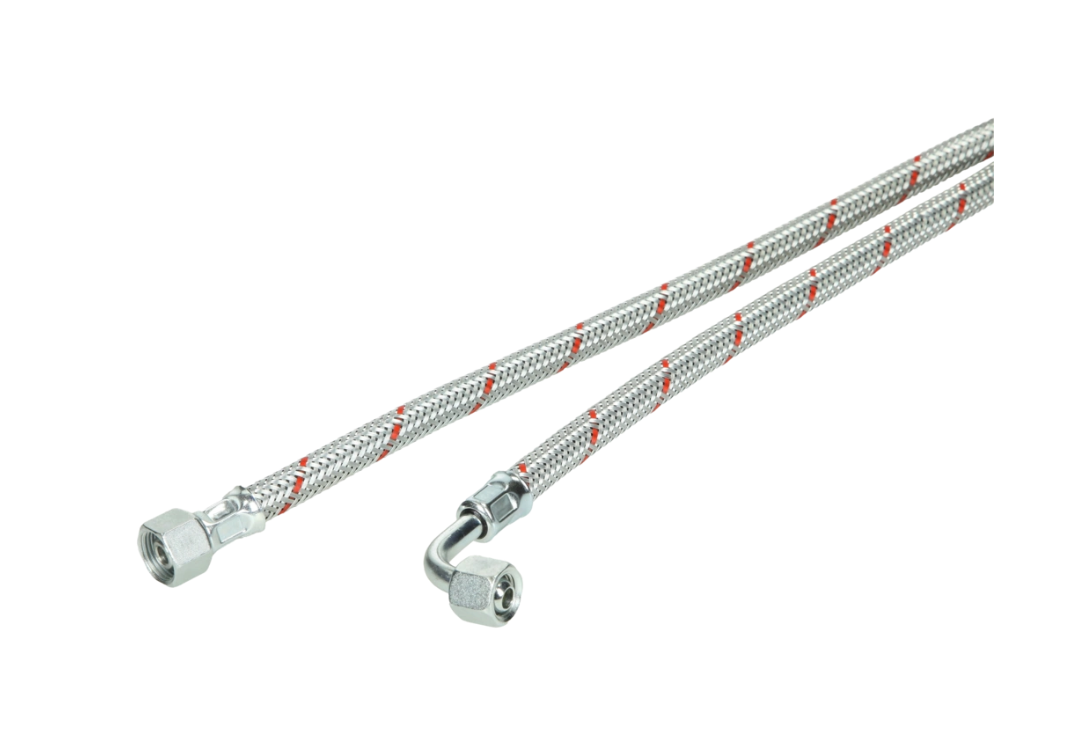 Ölschlauch für Brötje SR 8LR/78° Rohrbogen x 3/8" Überwurfmutter x 1000 mm geeignet f.Biodiesel