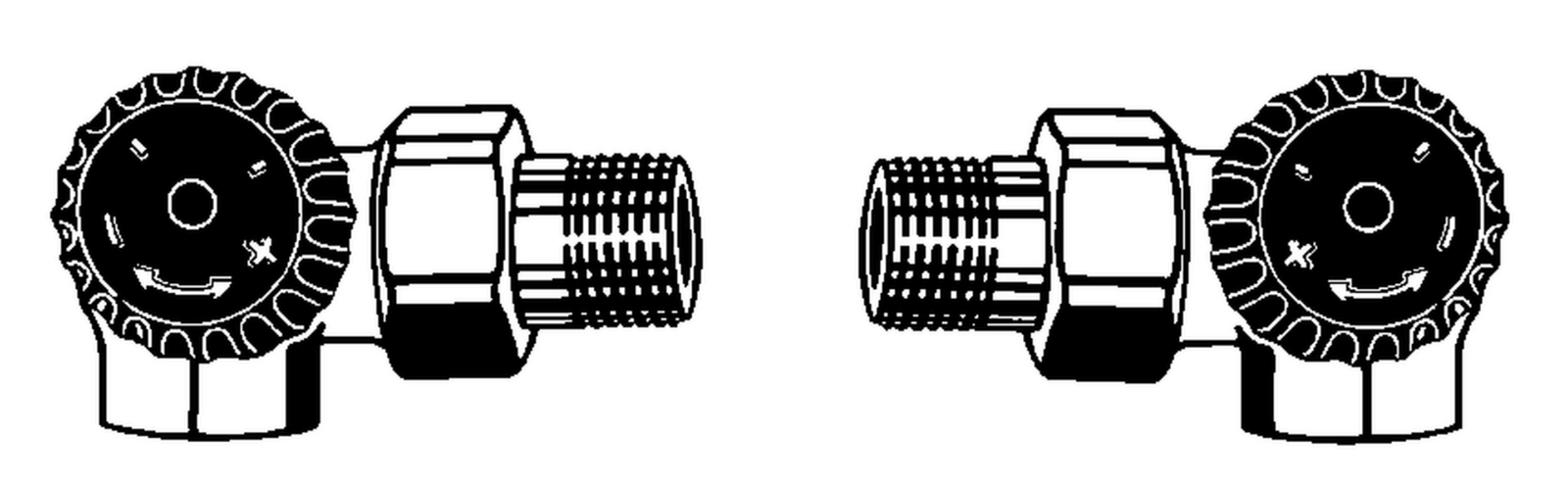 Heimeier Ventilunterteil 1/2" Winkeleck vernickelt Anschluss links | HTWL15
