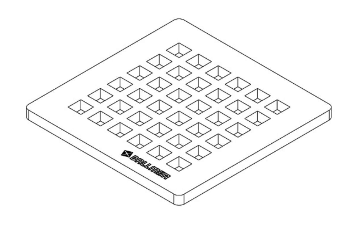 Dallmer Rost Quadra 90 Edelstahl passend zu Rahmenmass 100x100mm | 501592