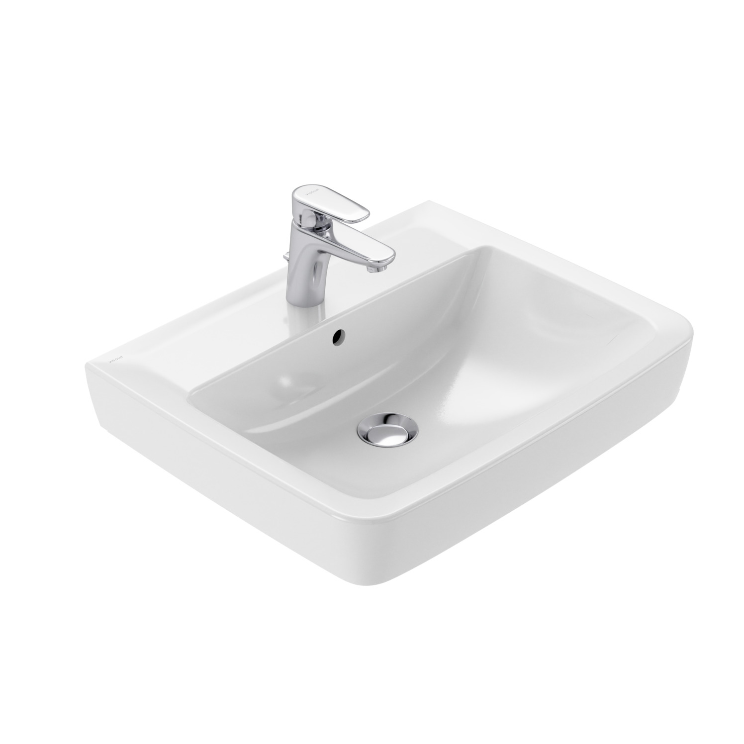 VIGOUR  Waschtisch clivia V2 eckig 60x48 cm weiss | CLE60