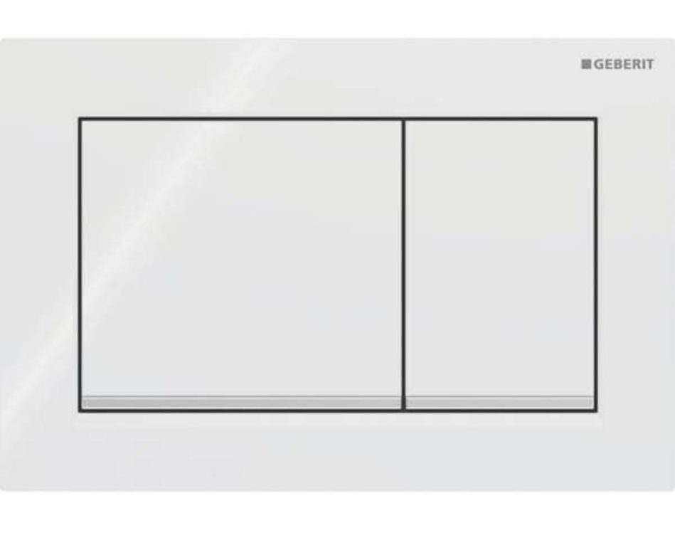 GEBERIT Abdeckpl.Omega30 für 2-Mengen-Spülung weiss/hgl.verchromt/weiss | 115.080.KJ.1