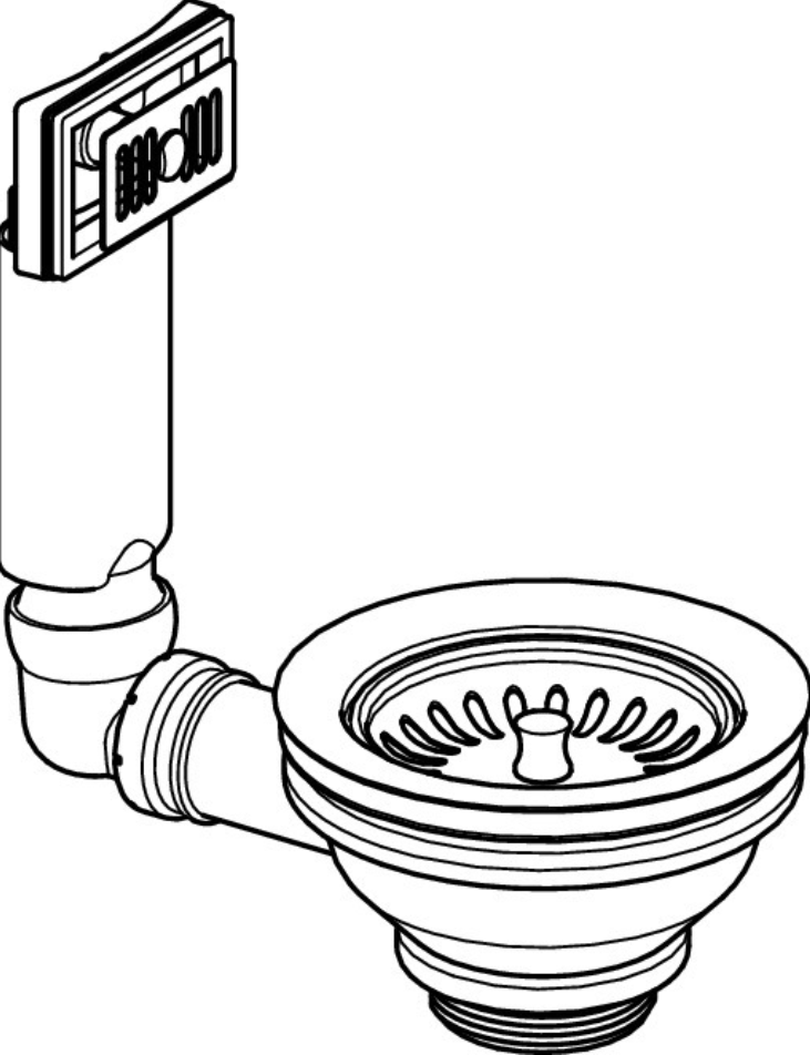 Viega Ab-u.Überlaufgarnitur f.Spüle Viega 1 1/2" d=114,5mm Aufbauhöhe 55mm,Kunstst | 325107