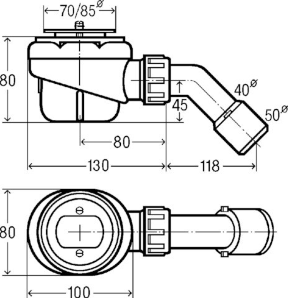 Viega Ablauf Funktionseinheit Domoplex ohne Abdeckhaube,für DW mit 52mm | 130817
