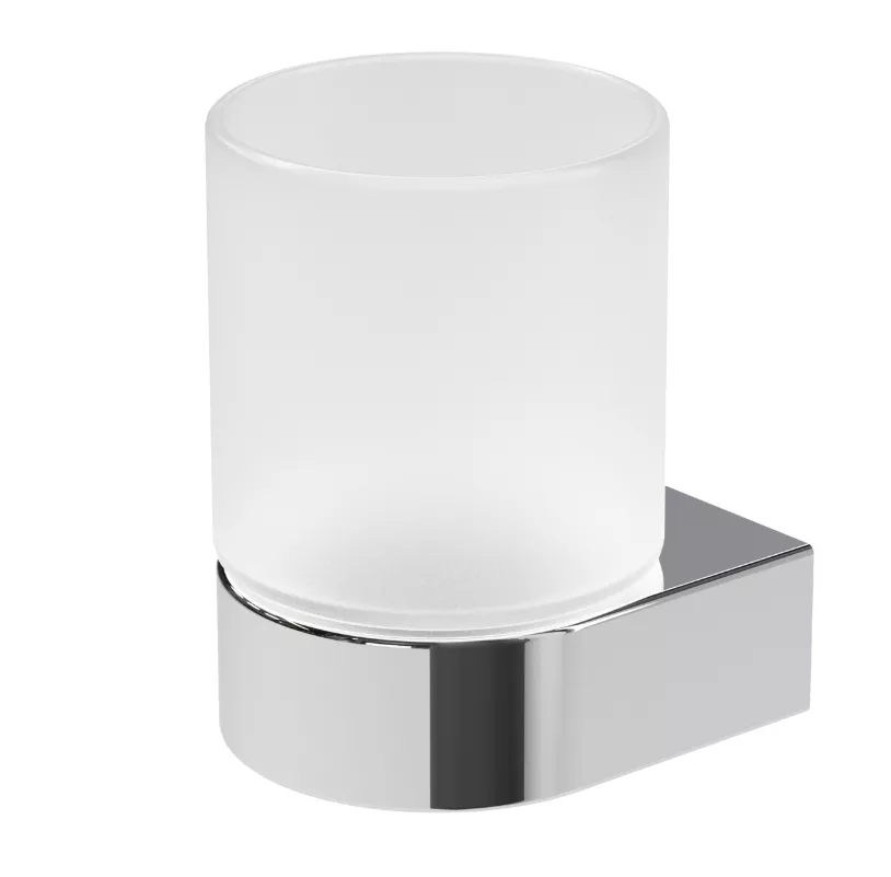VIGOUR Glashalter derby mit Glas verchromt | DEGH