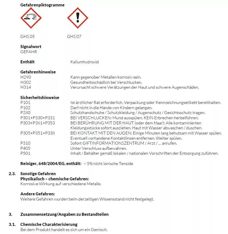 CONEL Care Sanit R77 Abflussrohr Reiniger 1 Liter Flasche Rohrreiniger Konzentrat