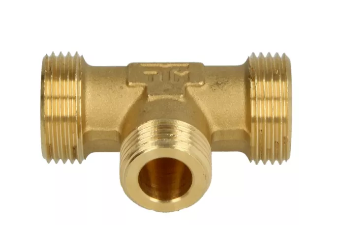 T-Stück 3/4" AG x 1/2" AG x 1/2" AG breite Ausführung für Solarwellrohr