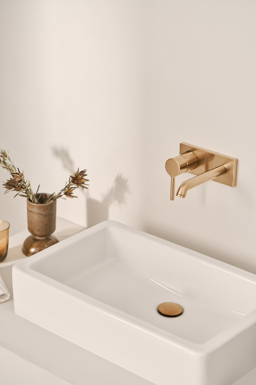 HANSAVANTIS STYLE Fertigset für Waschtisch-Batterie Wandm. bronze gebürstet | 5480210781