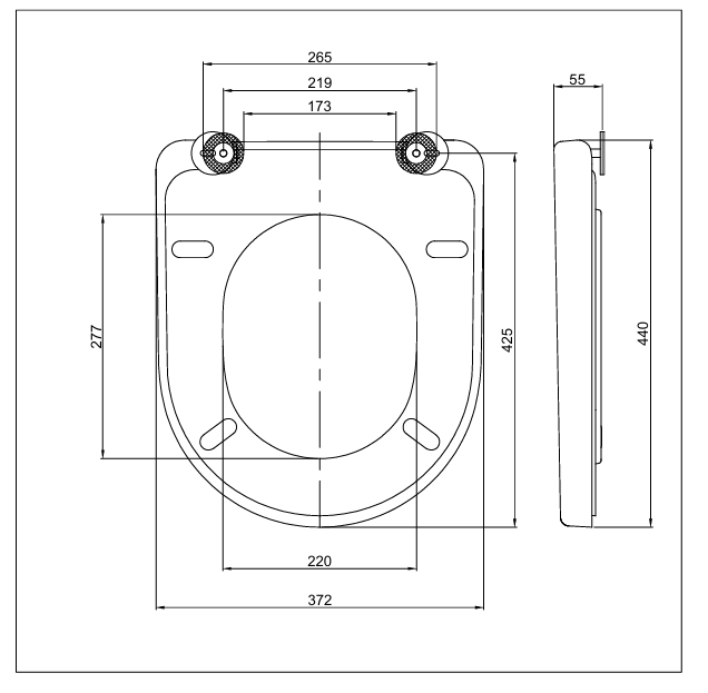 TRINNITY WC-Sitz Calima weiss zu Duravit Starck3 Scharniere Edelstahl | CALSI