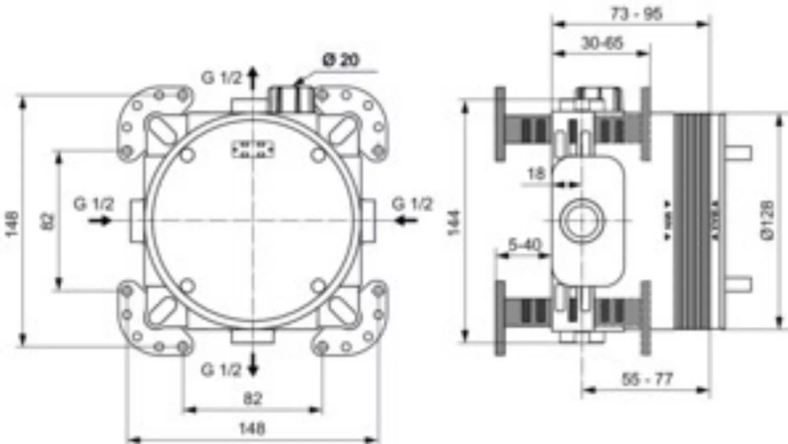 Ideal Standard Unterputzkörper Ideal-Standard F. Bade-/Brausebatterie u.Thermostate| A1000NU