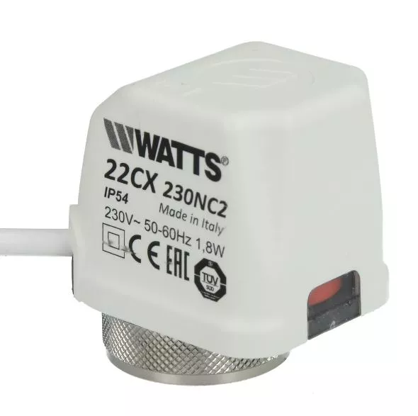 Watts Stellantrieb 230V Fußbodenheizung M30 x 1,5 22CX 230V Stromlos geschlossen Nr.: 10029671