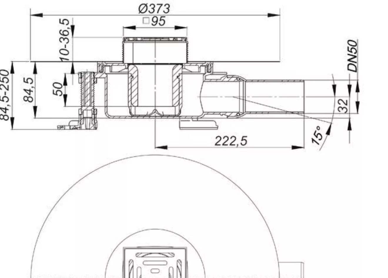 Dallmer Bodenablauf DallDrain Pure DN 50, 100 x 100 mm | 517005