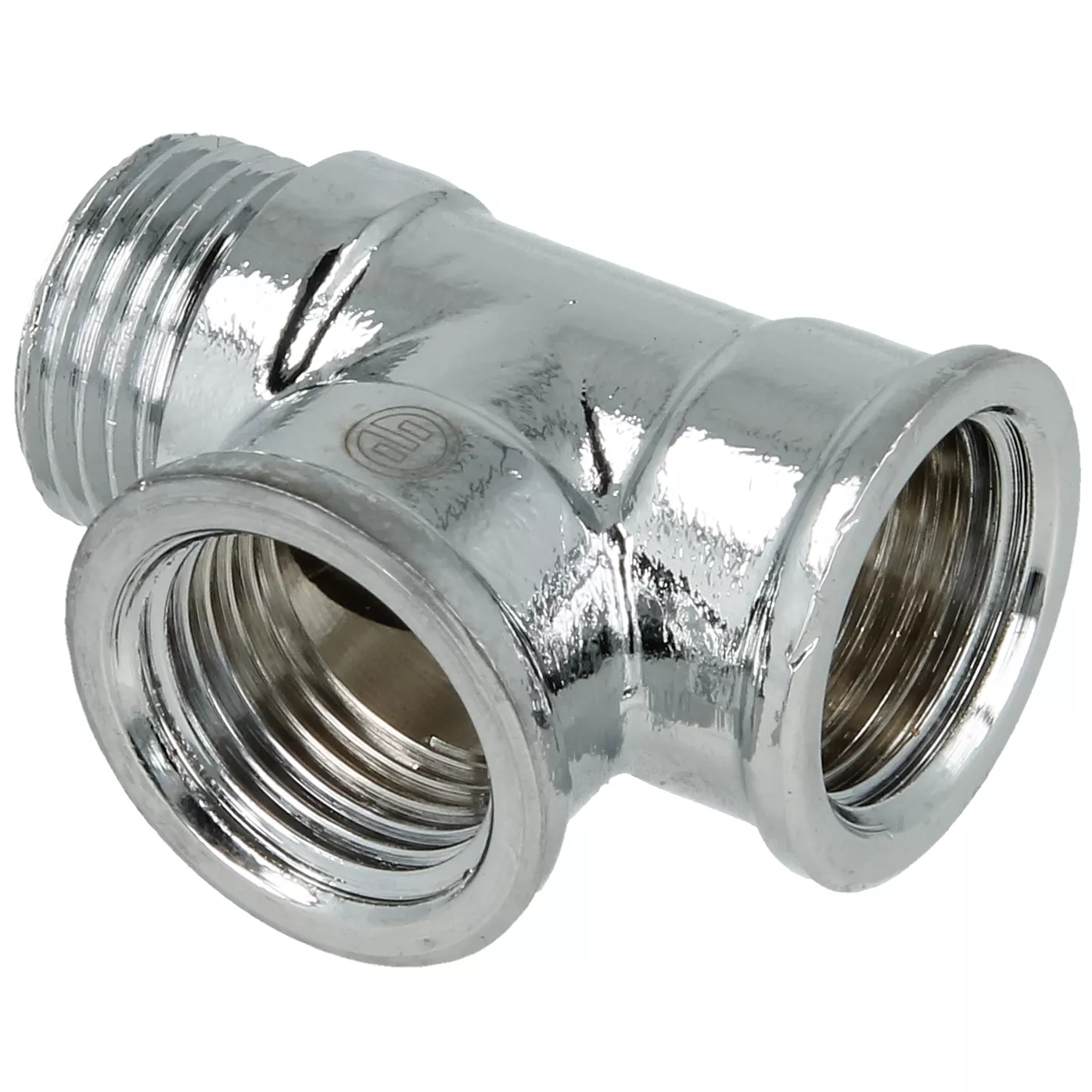 T-Stück, messing verchromt 1/2" AG x 1/2" IG x 1/2" IG