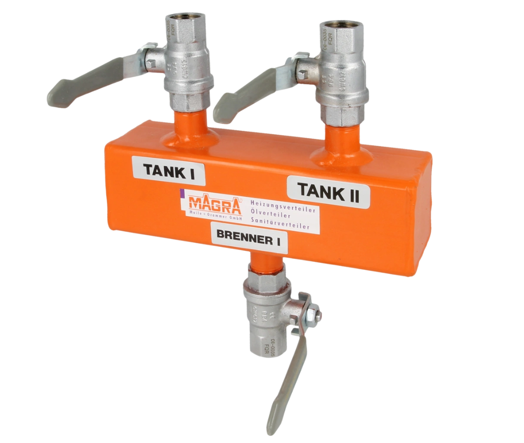 Magra Einstrang-Verteiler ½", 2 Tanks, 1 Brenner