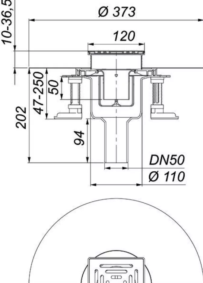 Dallmer Bodenablauf DallDrain Select senkr. DN50/DN100, 120x120mm | 517159