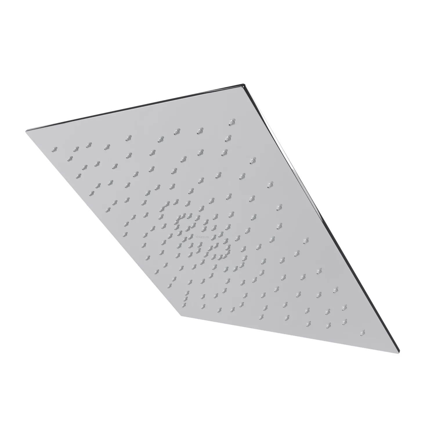 VIGOUR Kopfbrause V4, 310 mm eckig aus Metall, Inox poliert mit grauen Noppen für modernes Badezimmer