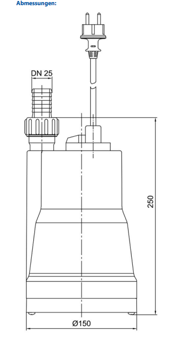 Zehnder Schmutzwassertauchpumpe Typ FSP 330 Flachsaugend, 1"IG (230 V / 0,33 KW) Fördermenge 5,5 m³/h | 13187