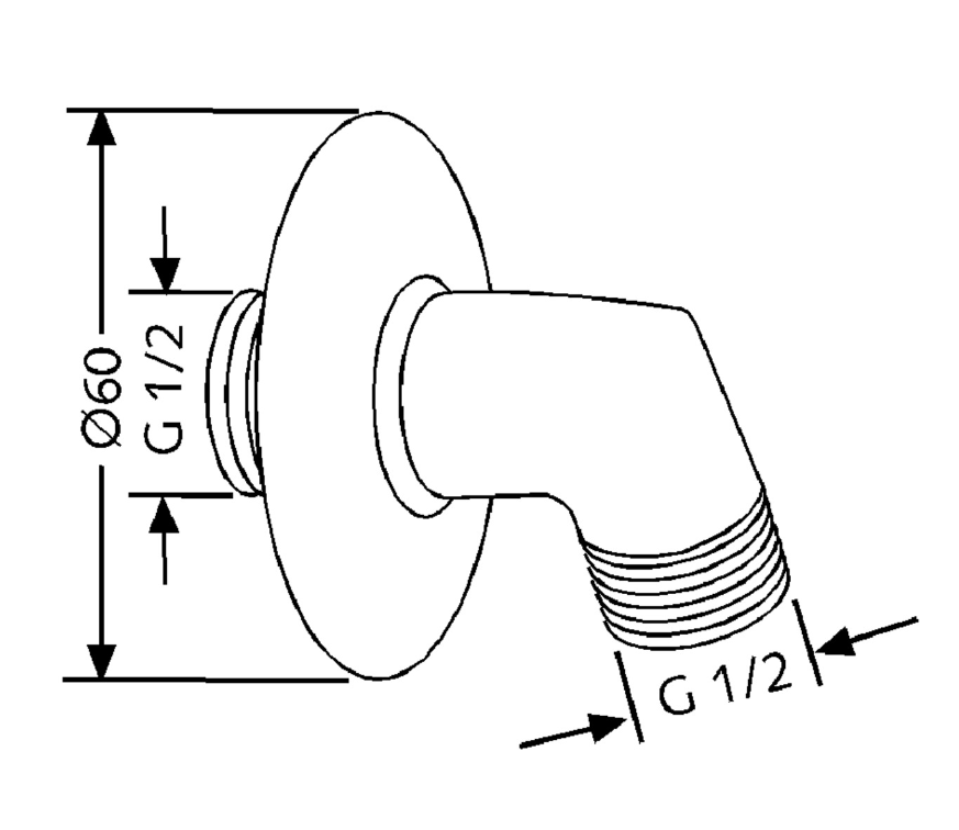 Kludi Wandanschlussbogen 1/2" verchromt | 6053905-00