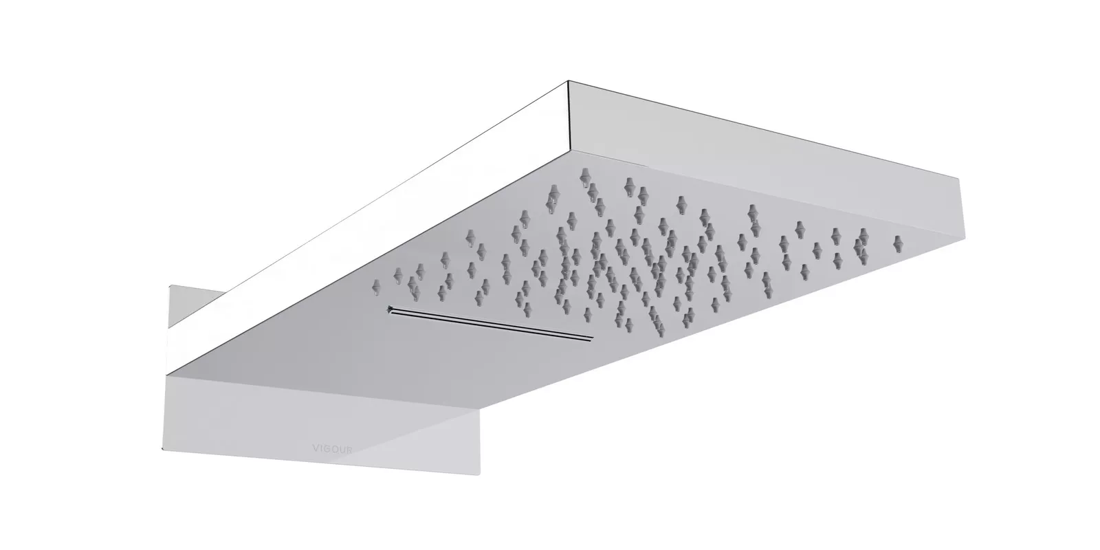 VIGOUR ShowerDesk V4 mit Wasserfall, 500 mm Länge, 260 mm Breite, aus poliertem Edelstahl für modernes Badezimmer