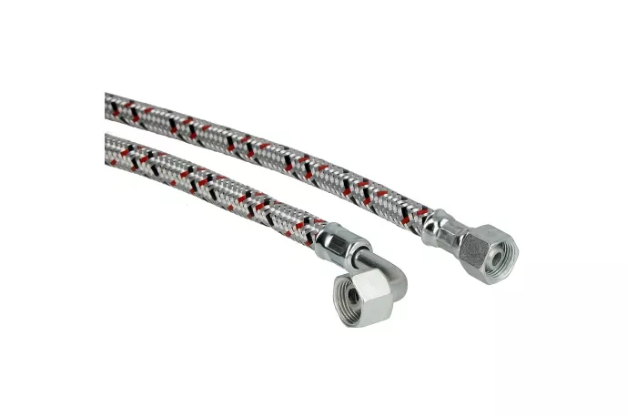 Ölschlauch 3/8" Rohrbogen x 3/8" Überwurfmutter x 1000 mm