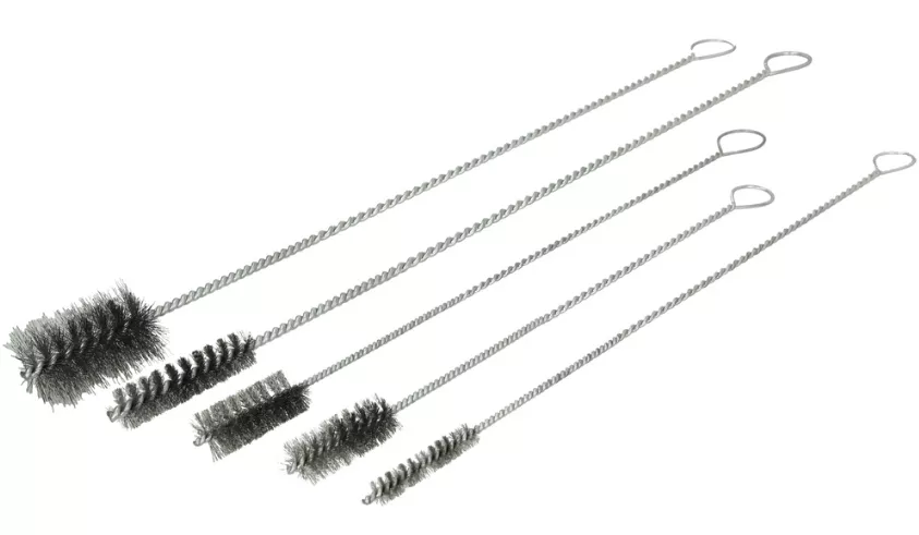 Stielbürsten-Set aus Stahl 5-teilig 400-500 mm Kesselbürste Offenrohrbürste