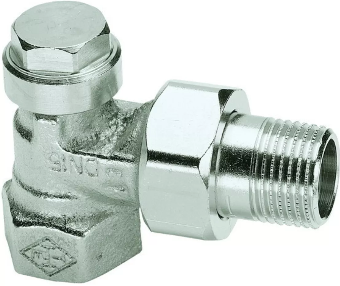Heimeier Radiator-Verschraubung Regulux 3/4" Eck vernickelt m.Entleerung | RVE20VH