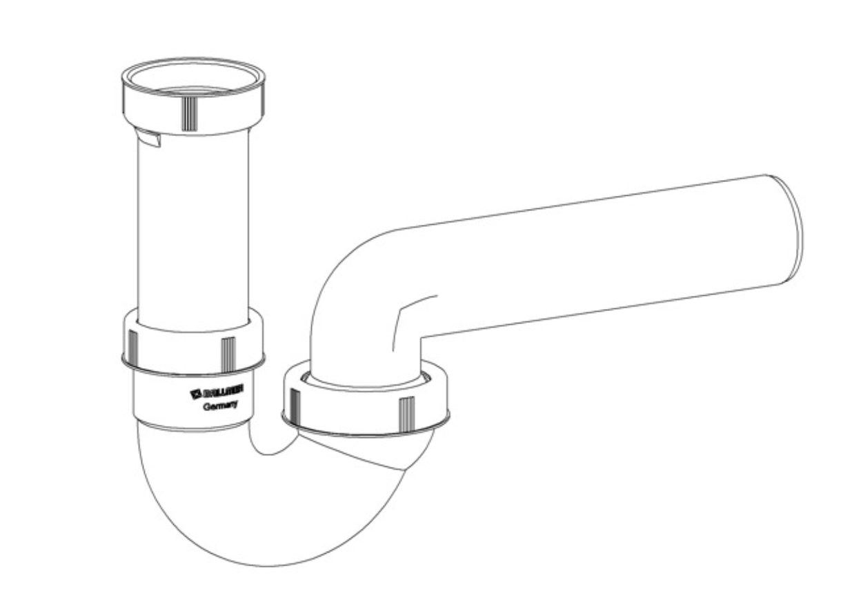 Dallmer Siphon f.Spüle  2"xDN 50 ohne Waschgeräteanschluss | 010421