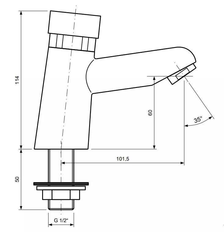 VIGOUR  WT-Selbstschluss-Standv. derby V3 plus basic, verchromt | DEPBSTVCH