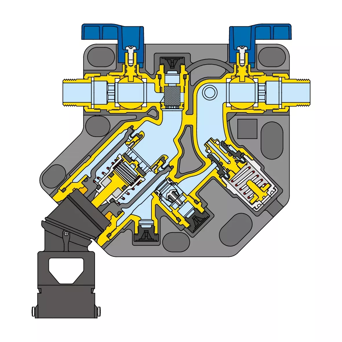 Caleffi Füllkombi Füllarmatur Systemtrenner BA 1/2" waagerecht & senkr. Montage Nr.:FKBA15N