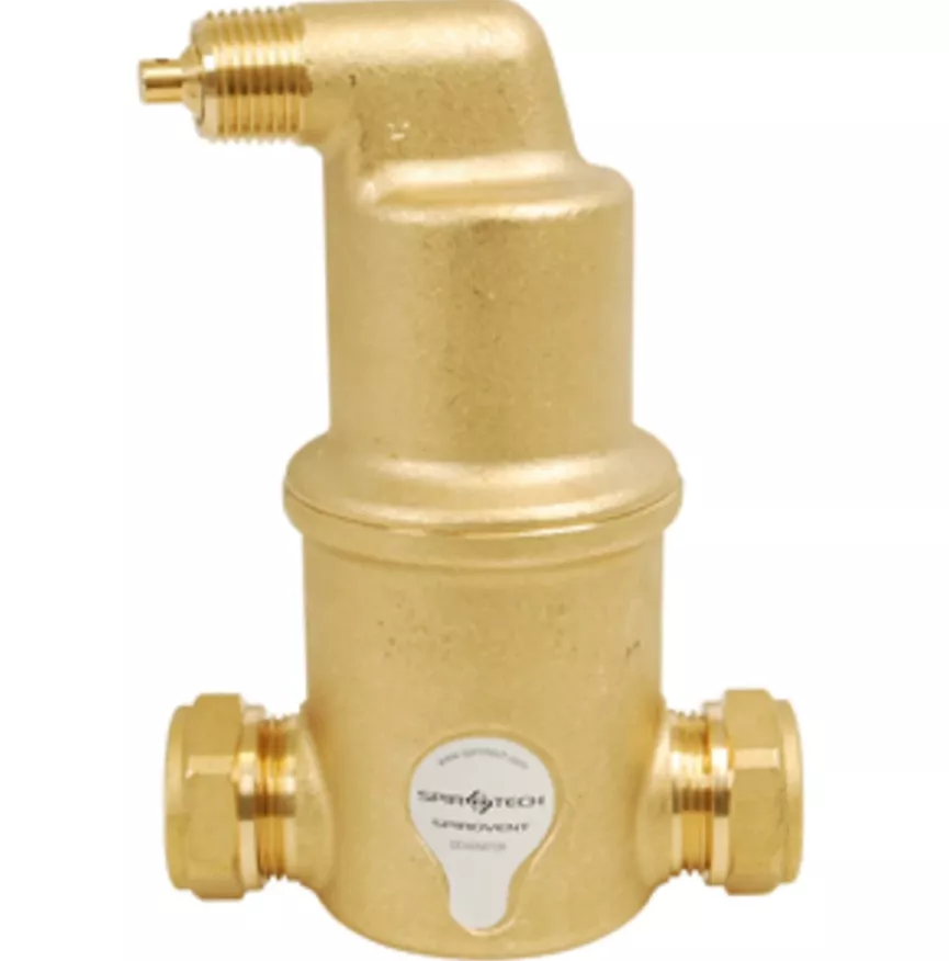 Spirotech SpiroVent Mikroluftblasenabscheider Klemmring 22 mm horizontal | AA022