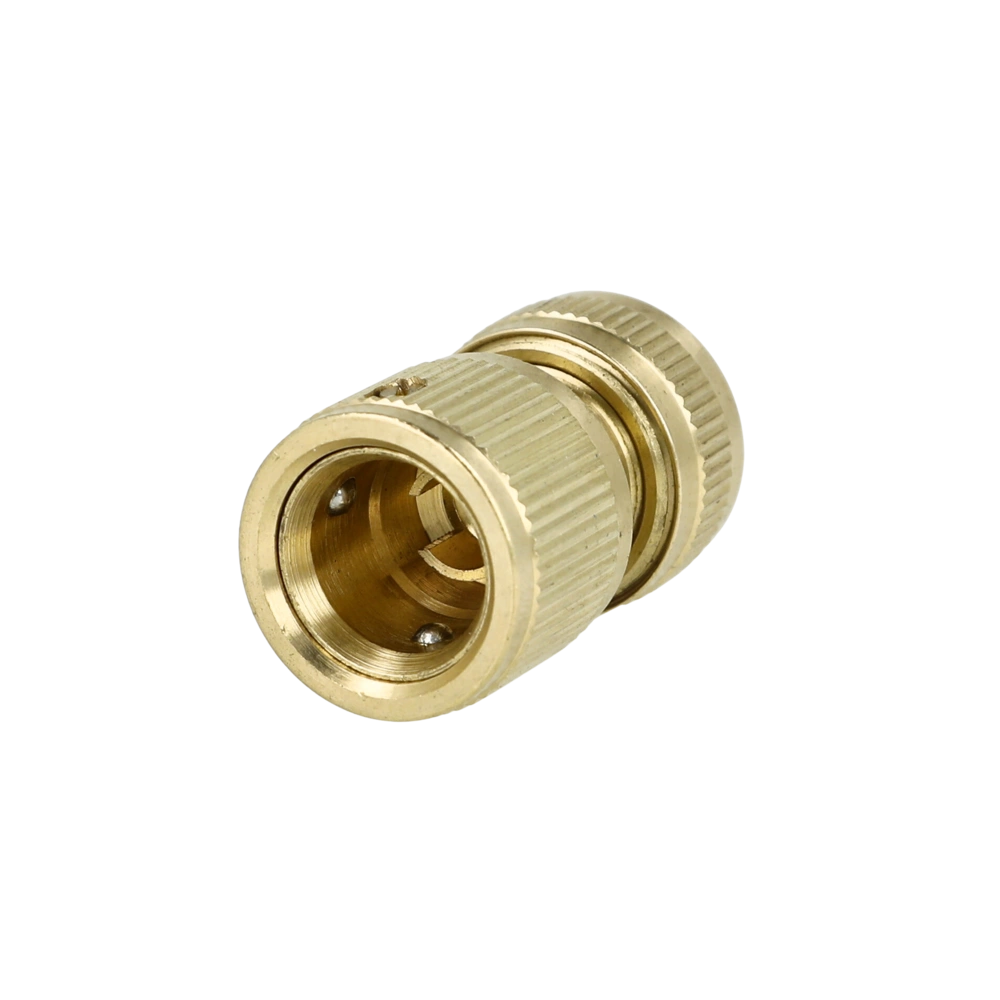 Schlauchanschlussstück 1/2" mit Wasserstop, messing