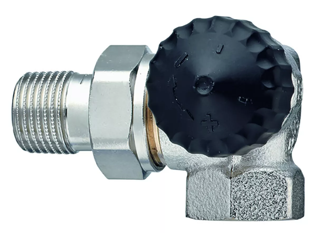 Heimeier Ventilunterteil 1/2" Winkeleck vernickelt Anschl.rechts f.Einrohrheiz. | HTEWR15