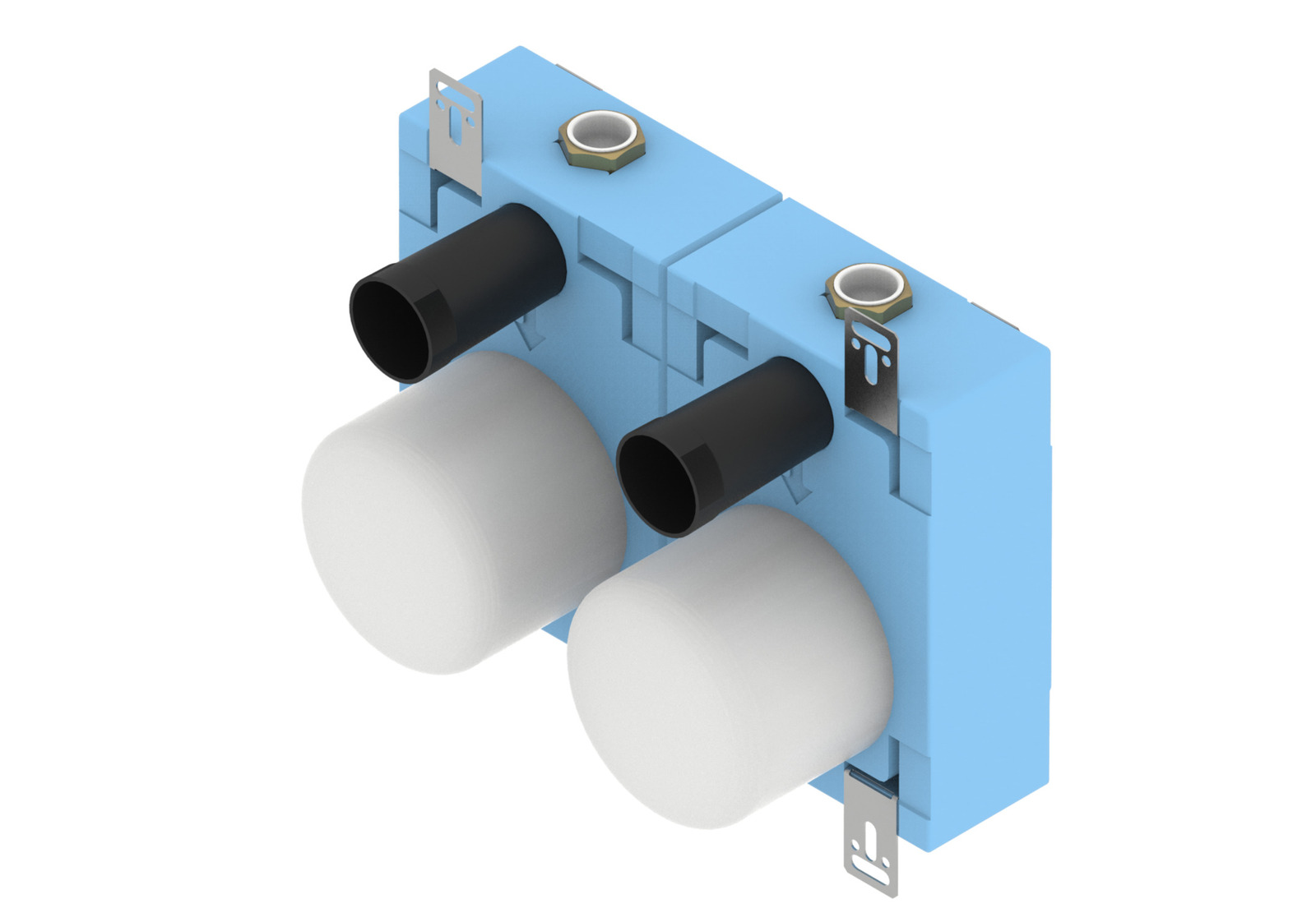 TRINNITY Montageblock Wasserzaehler DUO Messing, G2" KOAX, 3/4" | TRWZBDKO34MS