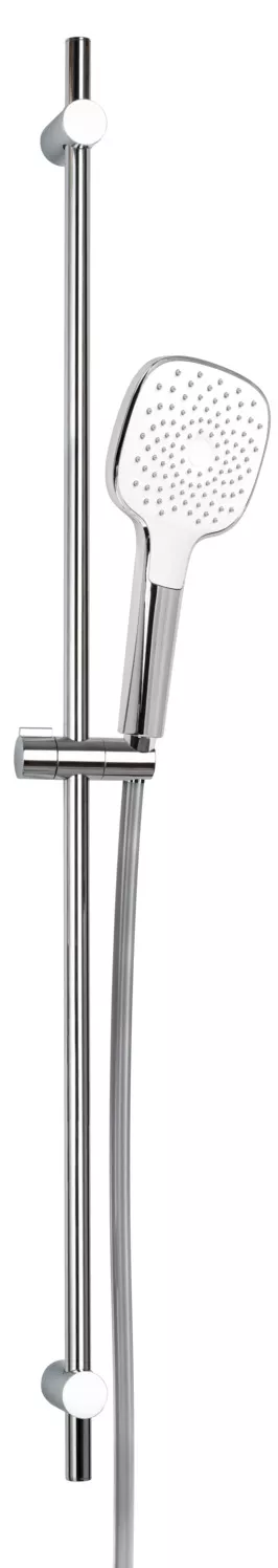VIGOUR Brausegarnitur indiv. 2.2 m. Stange 90 cm kürzb.Schlauch u.Handbrause 1-fach softedge verchr.
