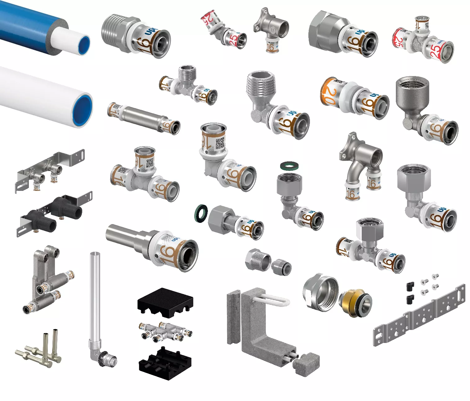 Uponor Unipipe MLC S Press Plus Pressfittings, Übergang, Fittings, Winkel PPSU NEU