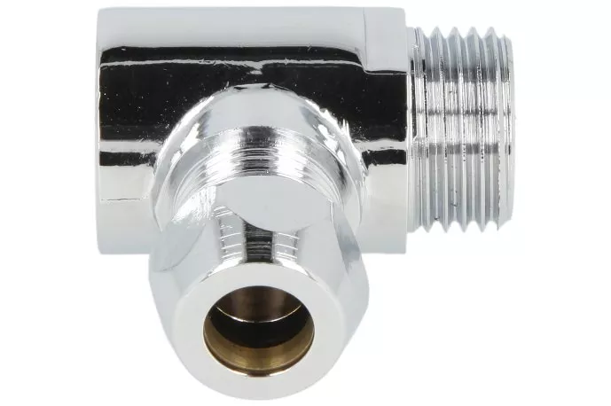 T-Stück IG x AG x QV 1/2 IG x 1/2 AG x 10 mm QV, verchromt