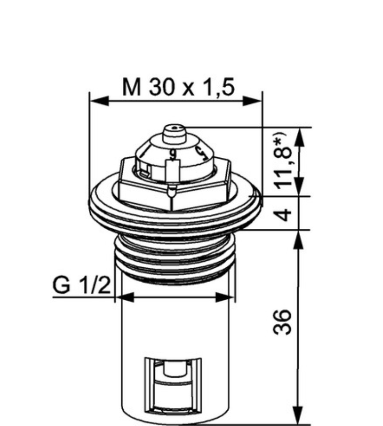 Heimeier Thermostat-Oberteil für VHV G 1/2" ab August 1994 | 4324-03.301