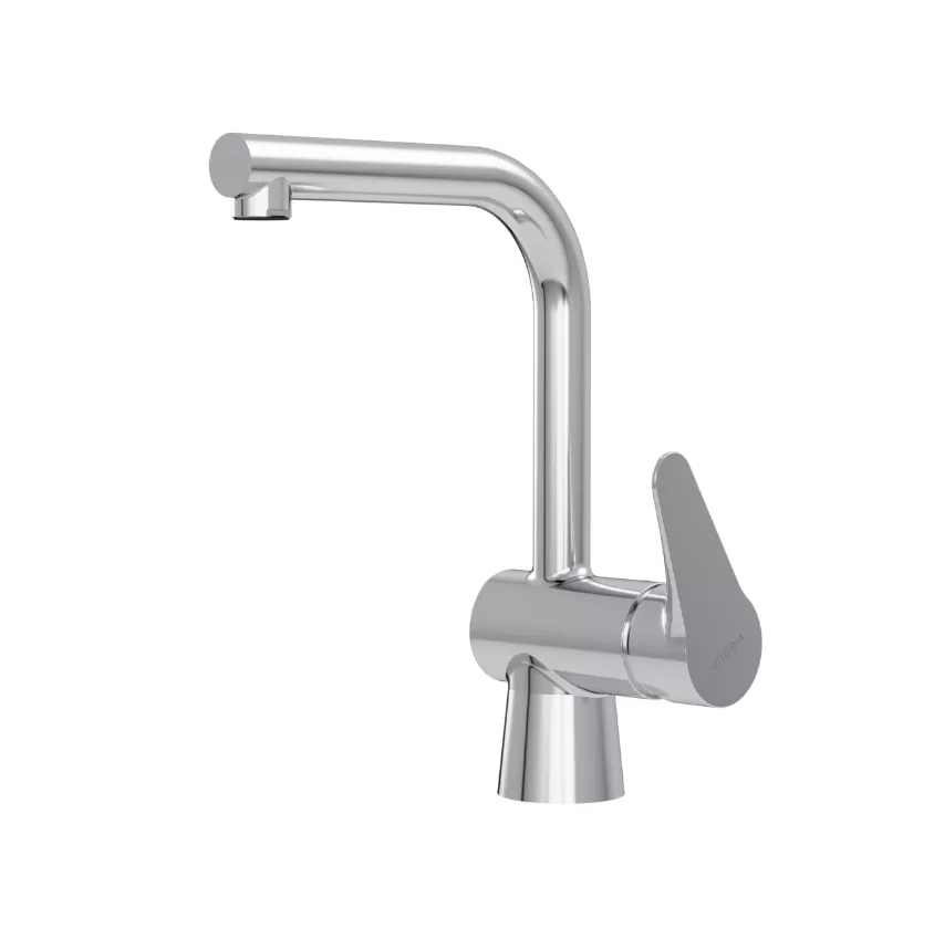 VIGOUR Einhand-Waschtischbatterie clivia mit L-Auslauf schwenkb. m.Ablg. verchr | CLL