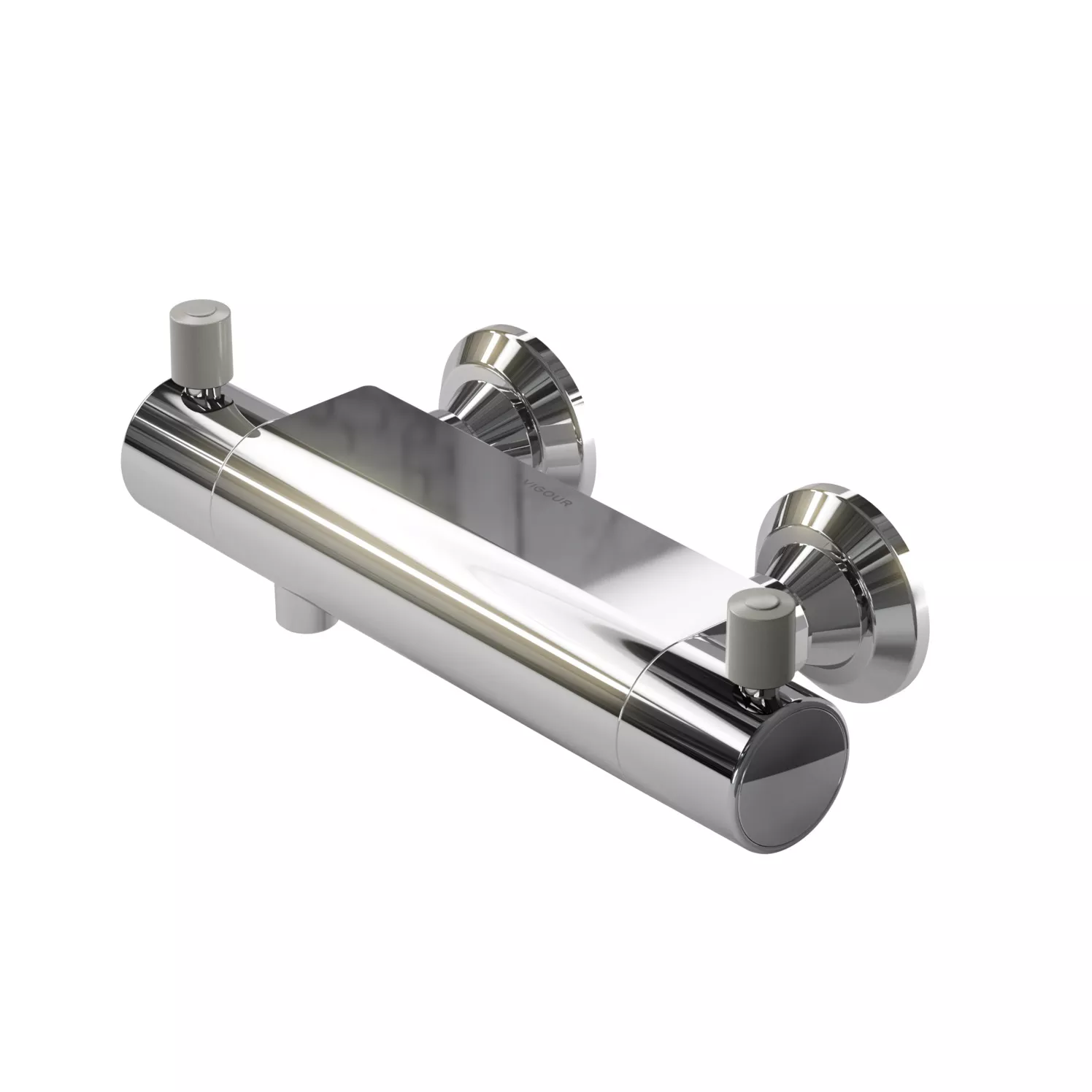 VIGOUR AP-Brause-Thermostat Derby Plus verchromt mit thermischer Desinfektion Safe-Tec für modernes Badezimmer